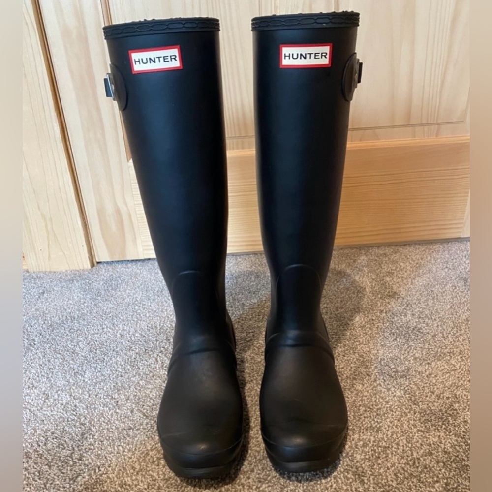 Hunter Black Tall Rain Boots